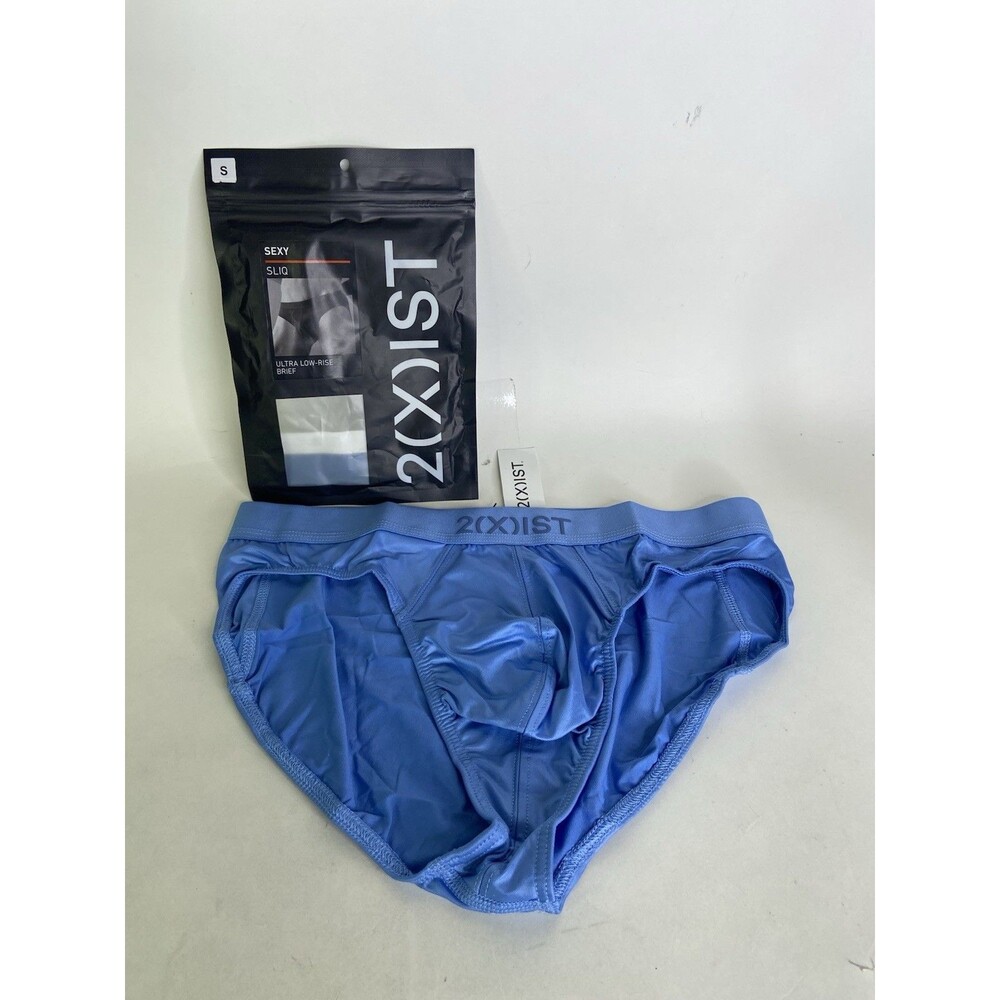 2xist Sexy Sliq Ultra Low Rise Brief Underwear Lichen Blue Mens Size S
